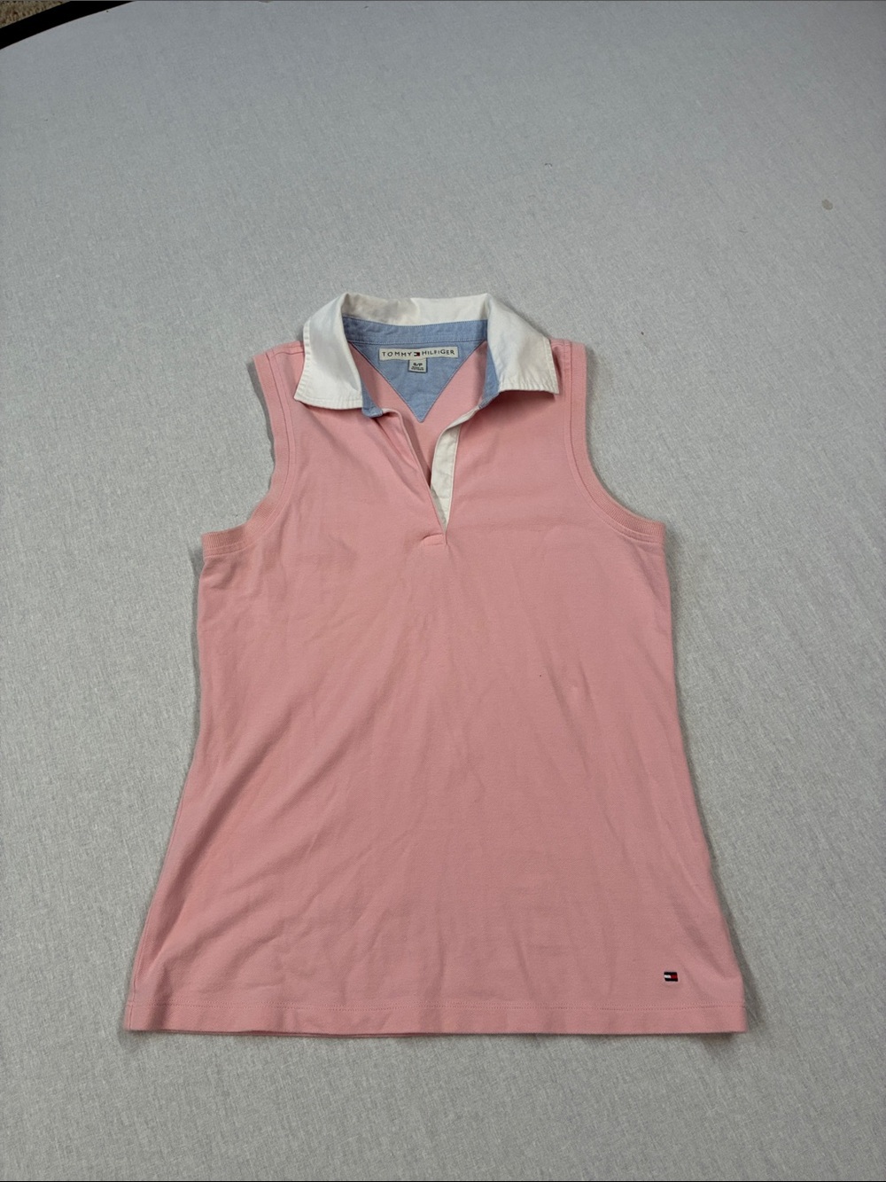 Vintage pink Tommy Hilfiger collars sleeveless top